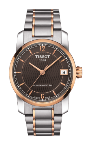 Tissot Powermatic 80 Lady Titanium / PVD Gold / Brown